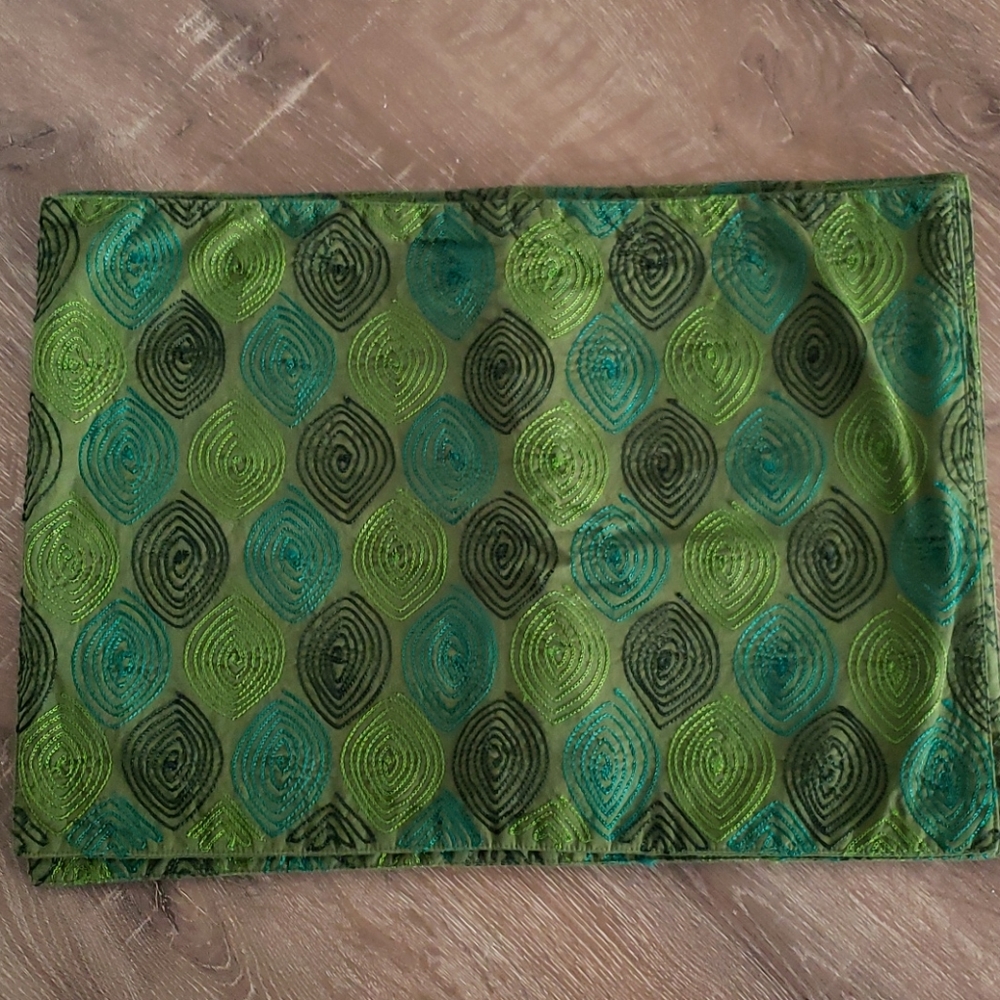 Set Of Four Green Table Placemats